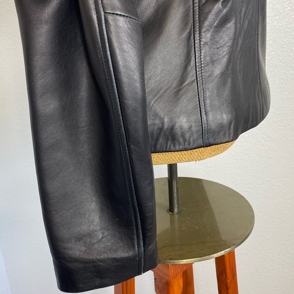 Nine West 90’s Y2K Vintage Classic Buttery Soft Leather Jacket M Brass Button - Picture 6 of 13